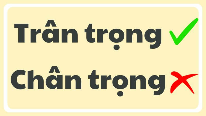 Trân trọng là từ đúng chính tả trong từ điển tiếng Việt 