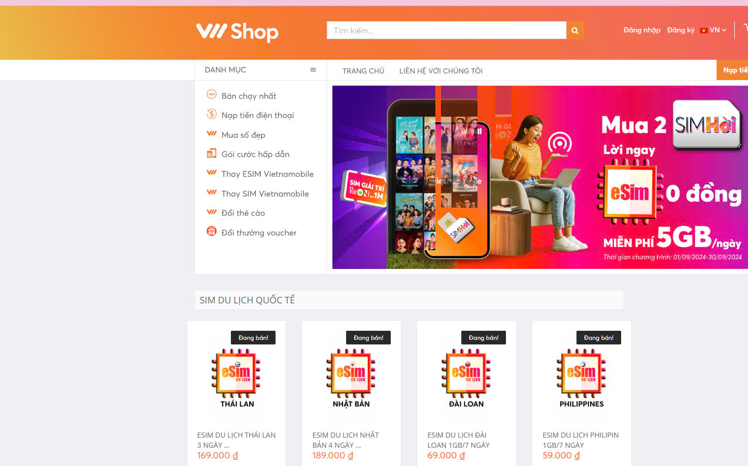 Truy cập vào trang chủ của nhà mạng để mua sim
