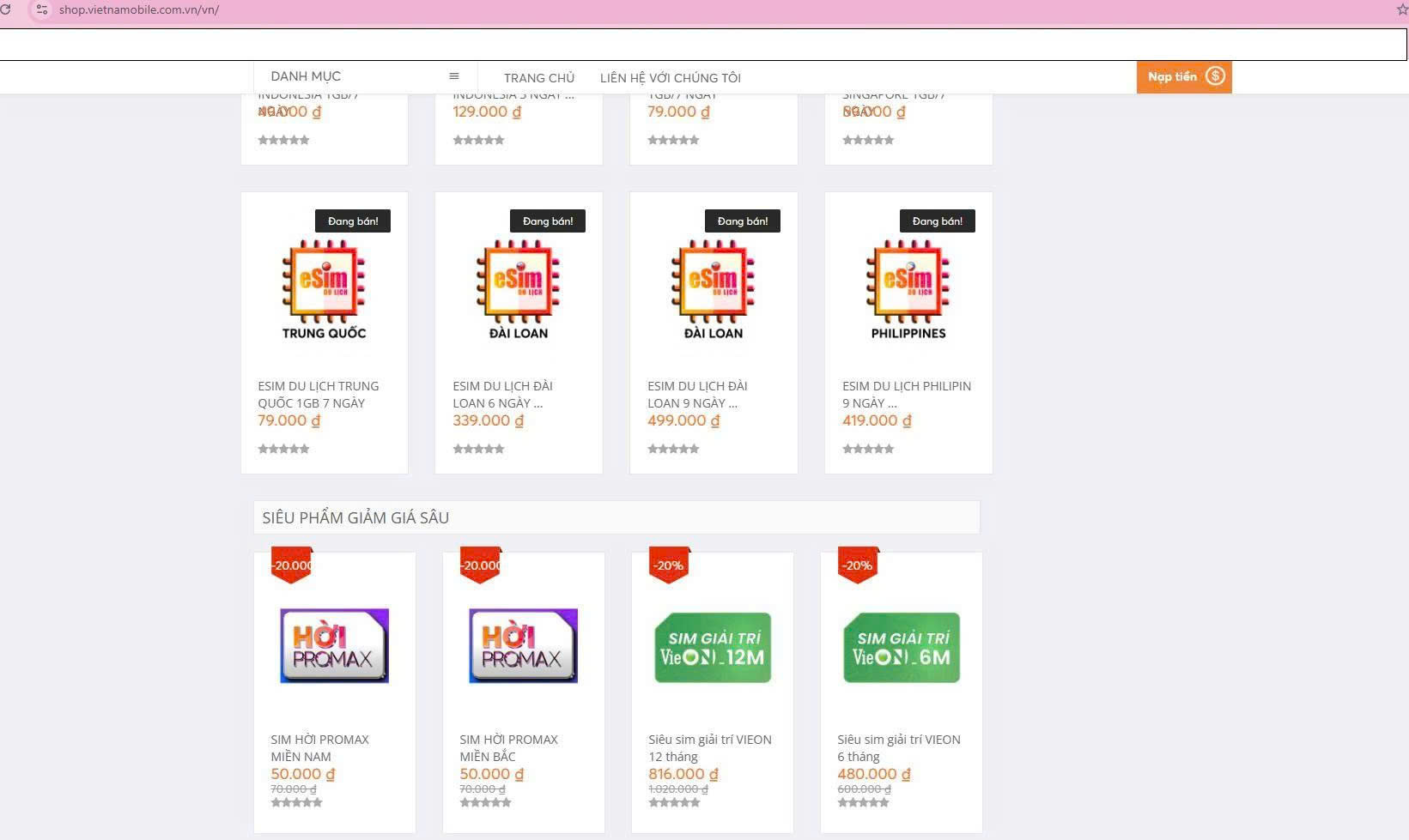 Mua sim online nhanh chóng tại website của nhà mạng